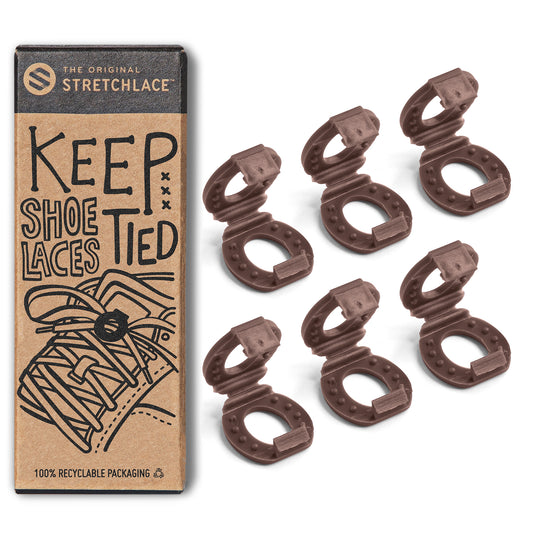 color:brown Brown shoe clips from stretchlace