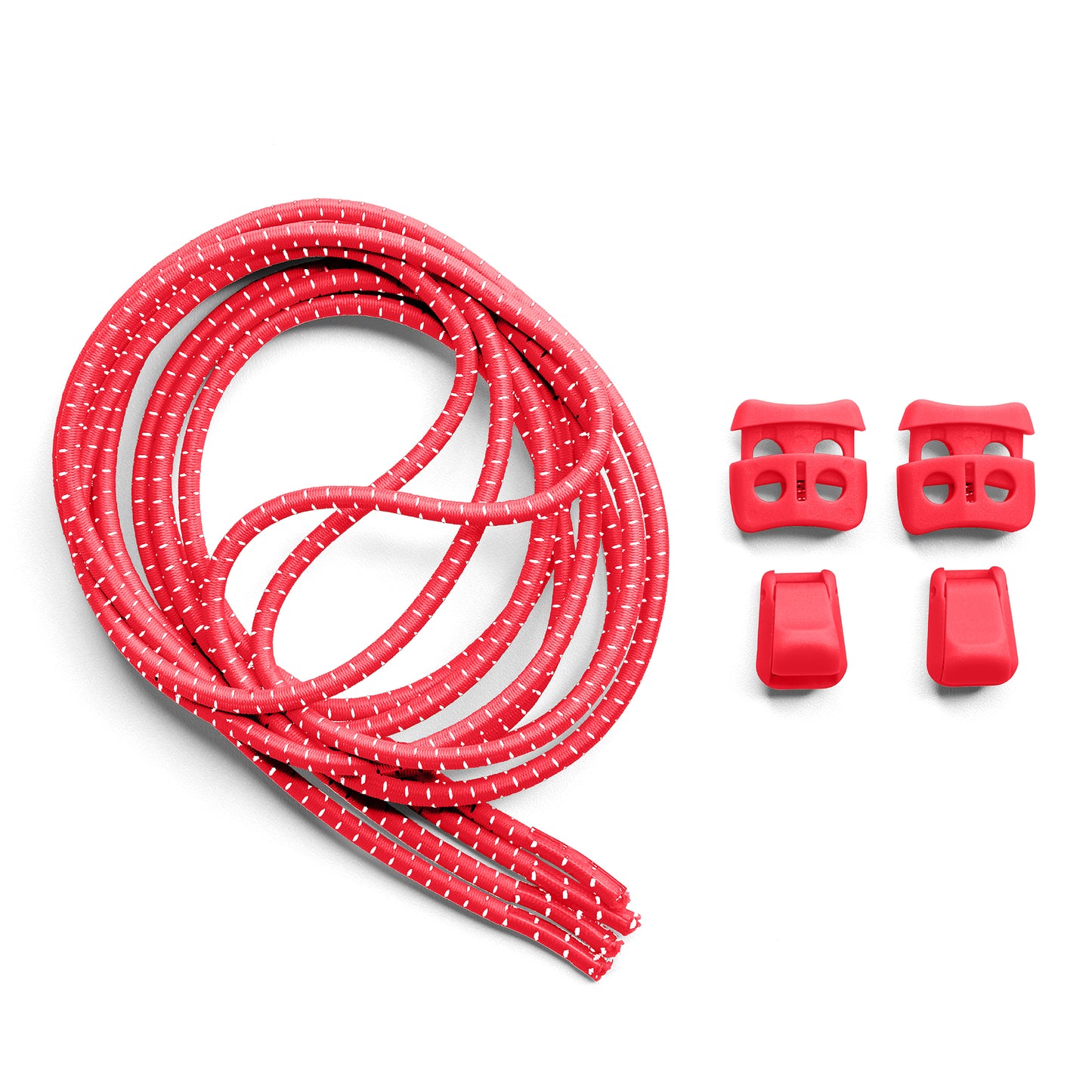 Red Quick Lock No Tie Elastic Shoelaces