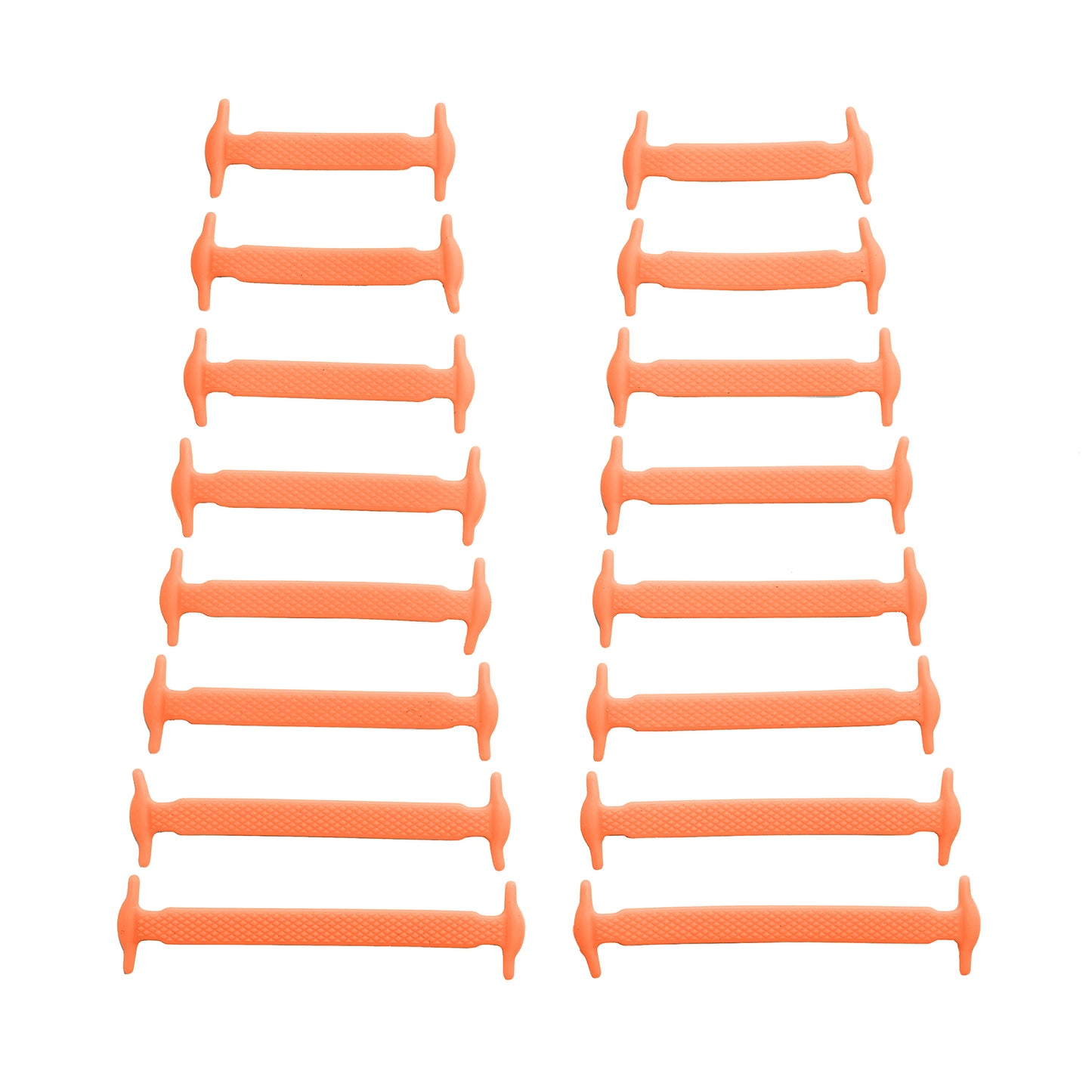 Orange Stretchy Tieless Silicone Elastic Shoelaces | 16 Straps