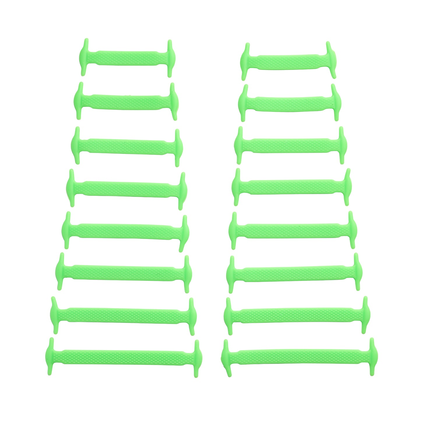 Green Stretchy Tieless Silicone Elastic Shoelaces | 16 Straps