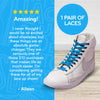 Neon Blue Flat Elastic Stretch Shoe Laces