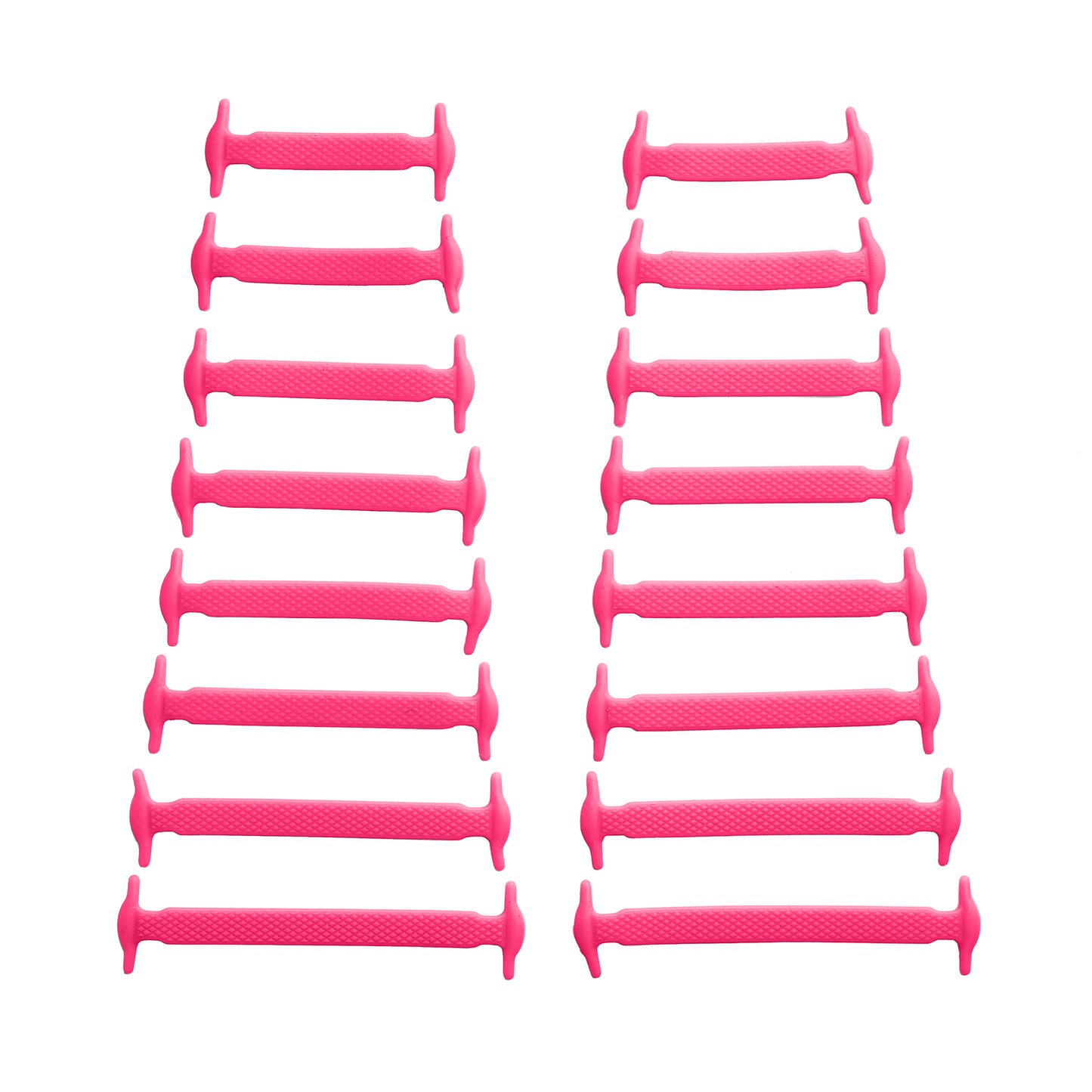 Pink Stretchy Tieless Silicone Elastic Shoelaces | 16 Straps