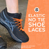 Orange Quick Lock No Tie Elastic Shoelaces
