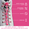 Pink Quick Lock No Tie Elastic Shoelaces