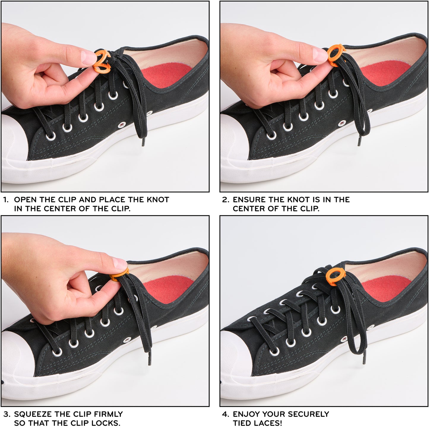 Orange Knot Bow Clip Shoelace Accessory