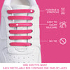 Pink Stretchy Tieless Silicone Elastic Shoelaces | 16 Straps