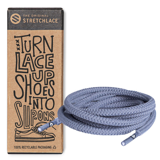 Grey Round Elastic Stretch Shoe Laces