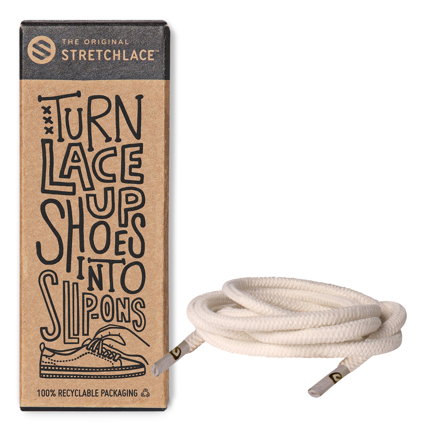 Ivory Round Elastic Stretch Shoe Laces