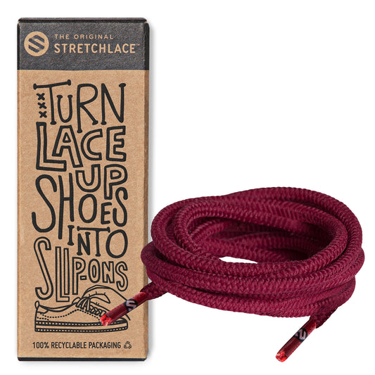 Dark Red Round Elastic Stretch Shoe Laces