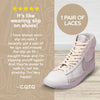 Ivory Flat Elastic Stretch Shoe Laces
