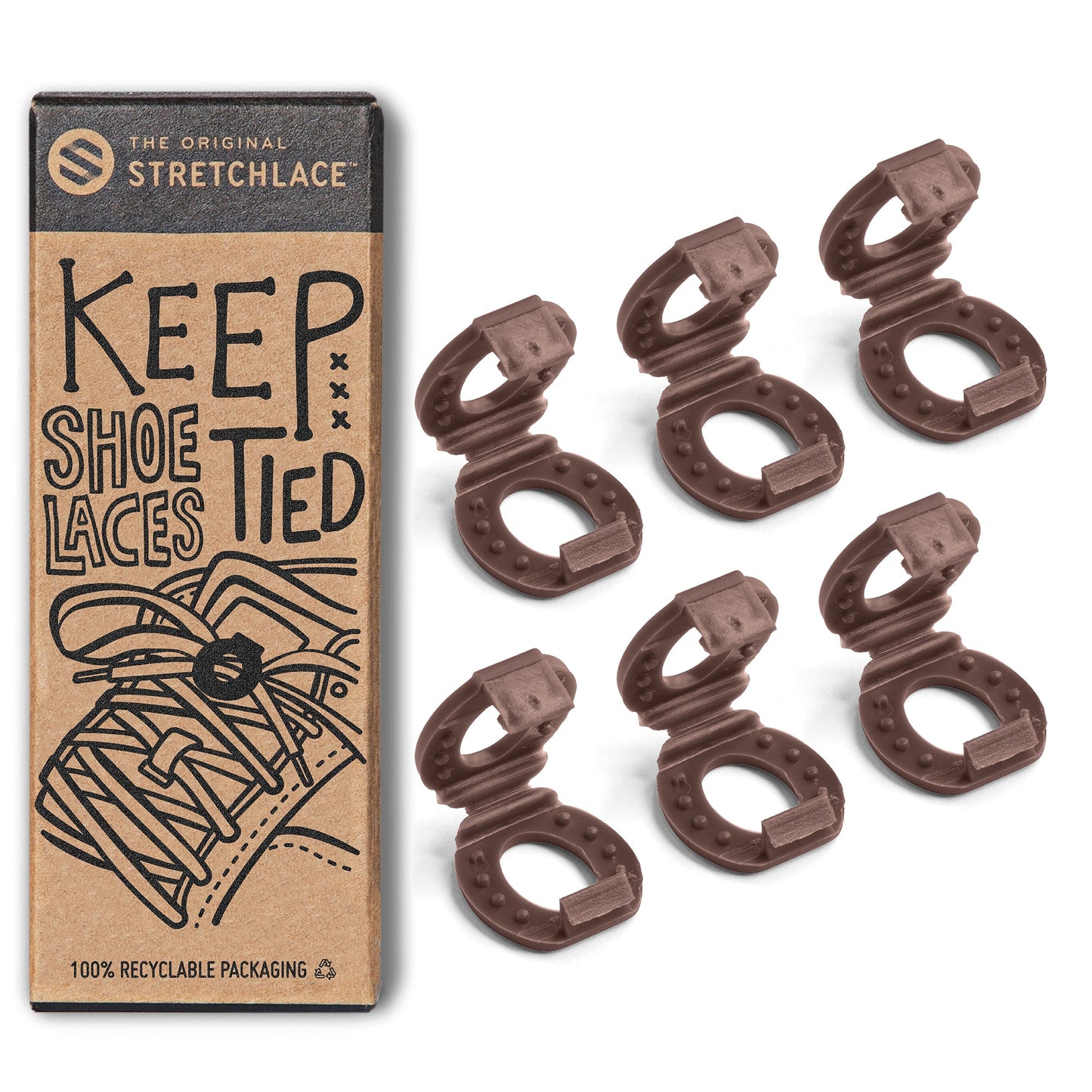 Brown Knot Bow Clips Shoelace Accessory