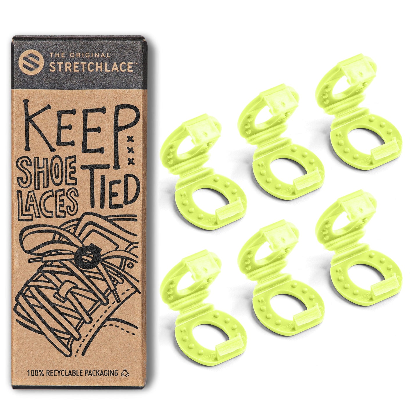 Neon Green Knot Bow Clips Shoelace Accessory