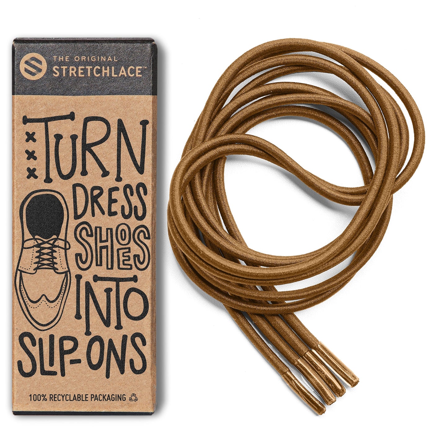 Light Brown Dress No-Tie Elastic Shoelaces