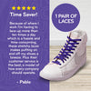 Purple Flat No-Tie Elastic Shoelaces — view 4