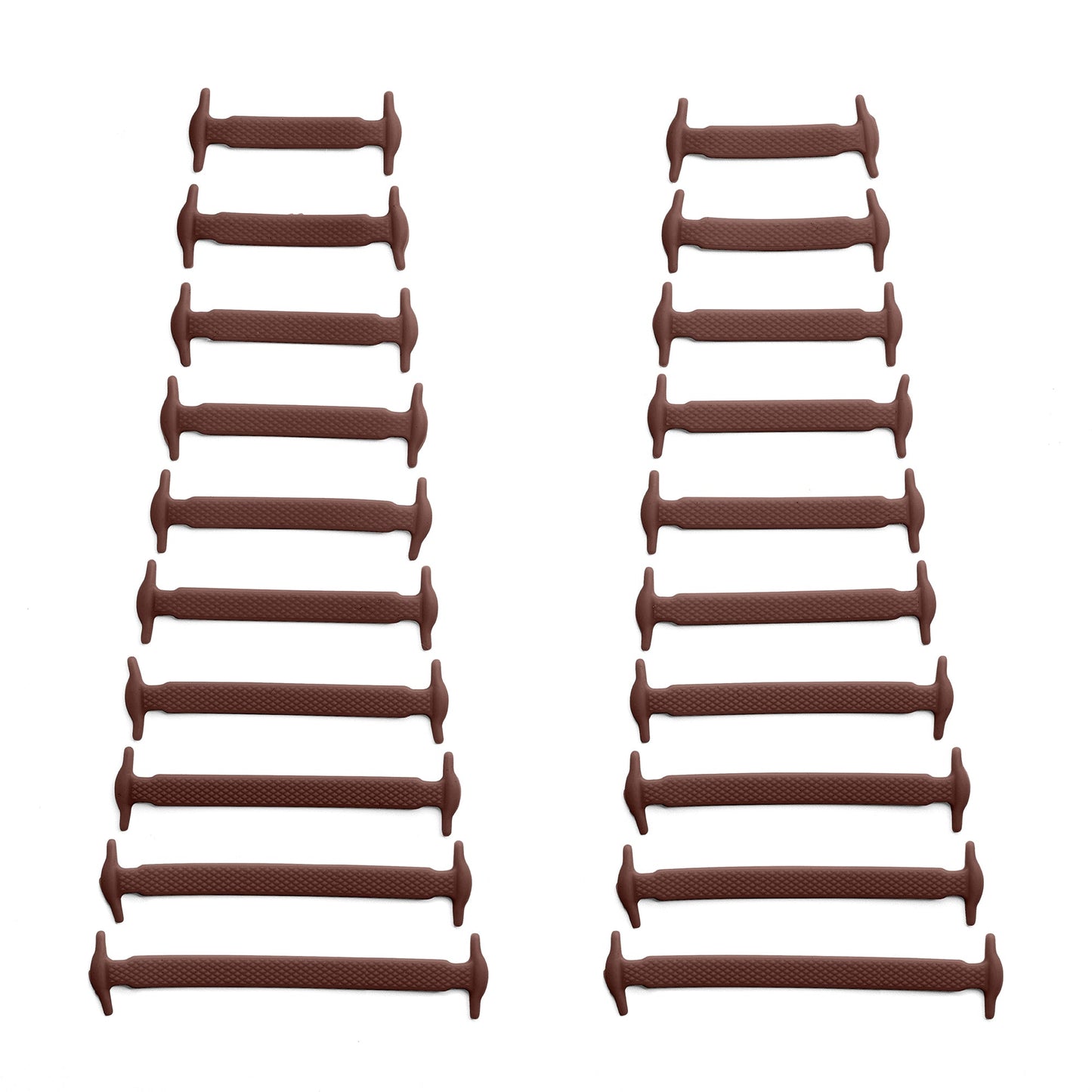 Brown Tieless Silicone No-Tie Shoelaces — view 2