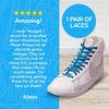 Neon Blue Flat No-Tie Elastic Shoelaces — view 4