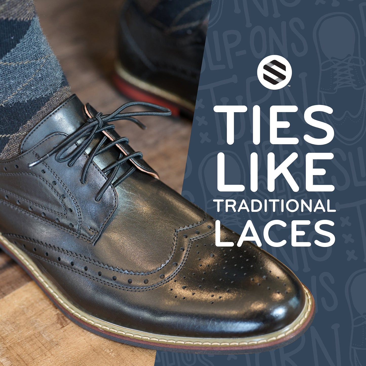 Black Dress No-Tie Elastic Shoelaces — view 3