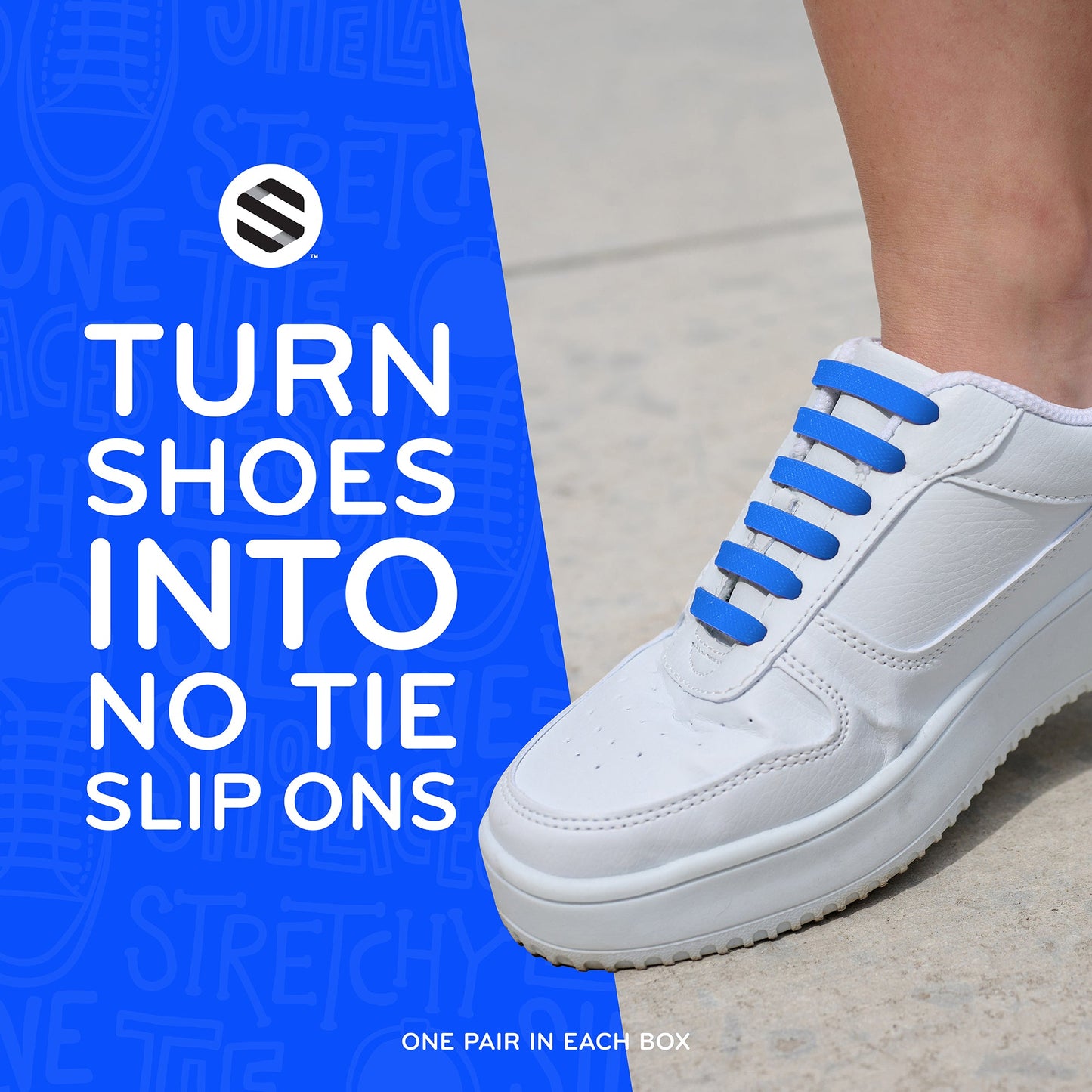 Blue Tieless Silicone No-Tie Shoelaces — view 4