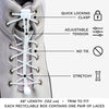 White Quick Lock No-Tie Elastic Shoelaces — view 4