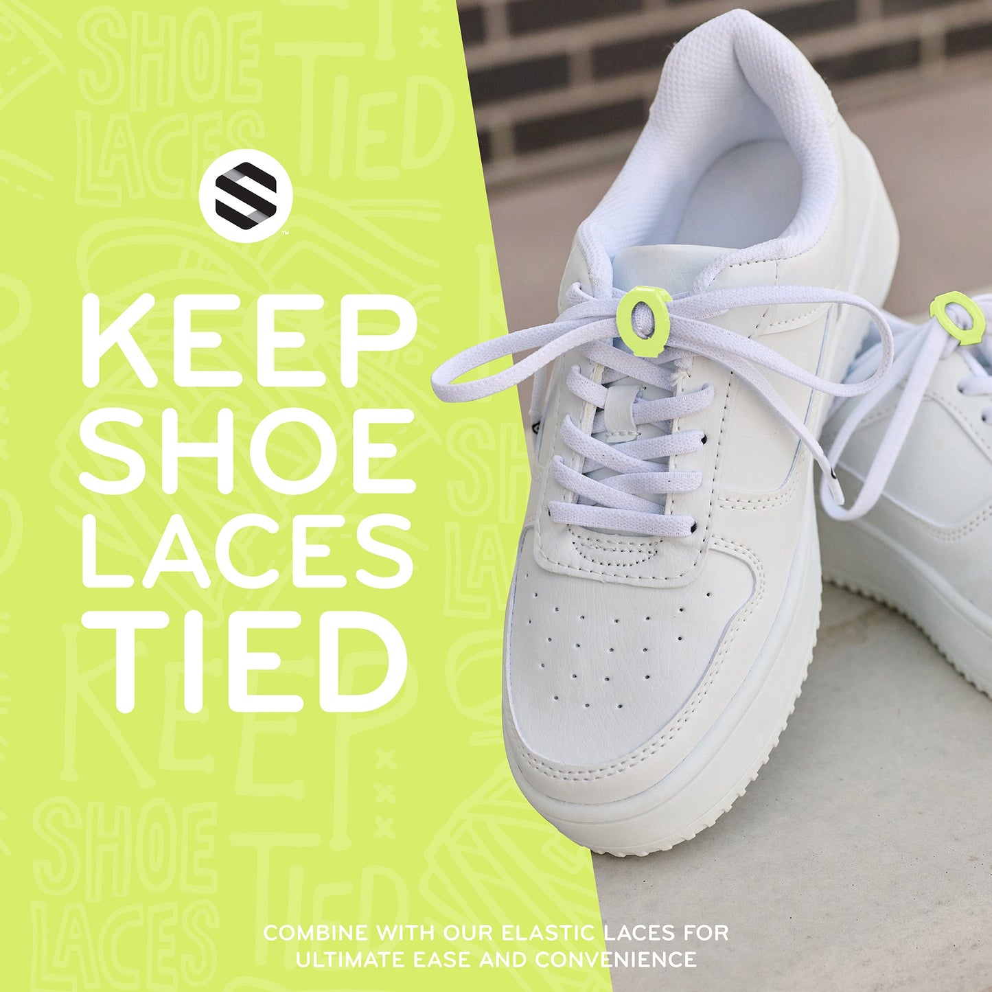 Neon Green Knot Bow Clips Shoelace Accessory — view 4
