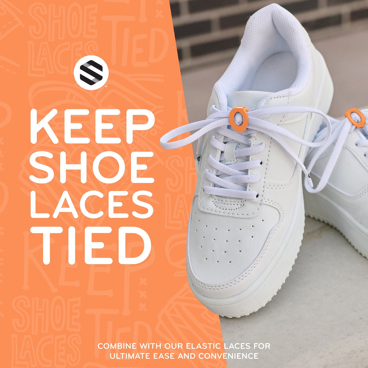Orange Knot Bow Clips Shoelace Accessory — view 4