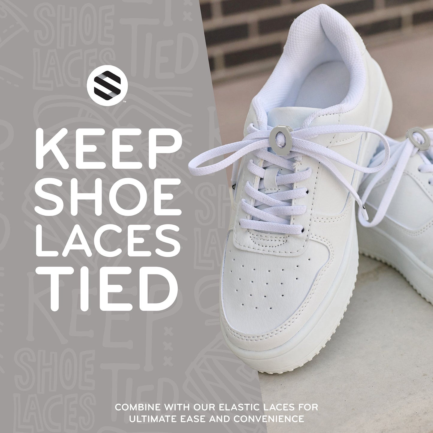 Grey Knot Bow Clips Shoelace Accessory — view 4