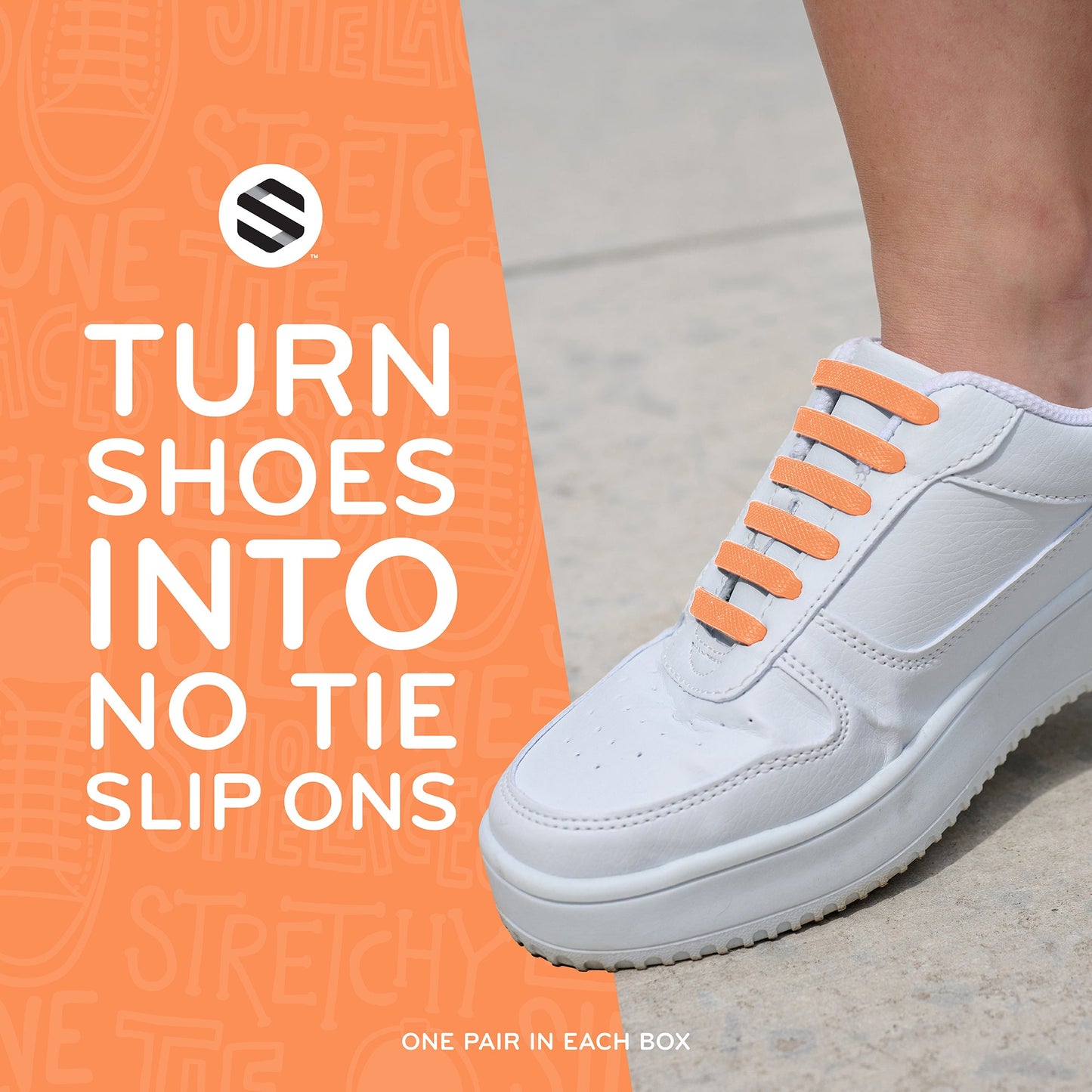 Orange Tieless Silicone No-Tie Shoelaces — view 4