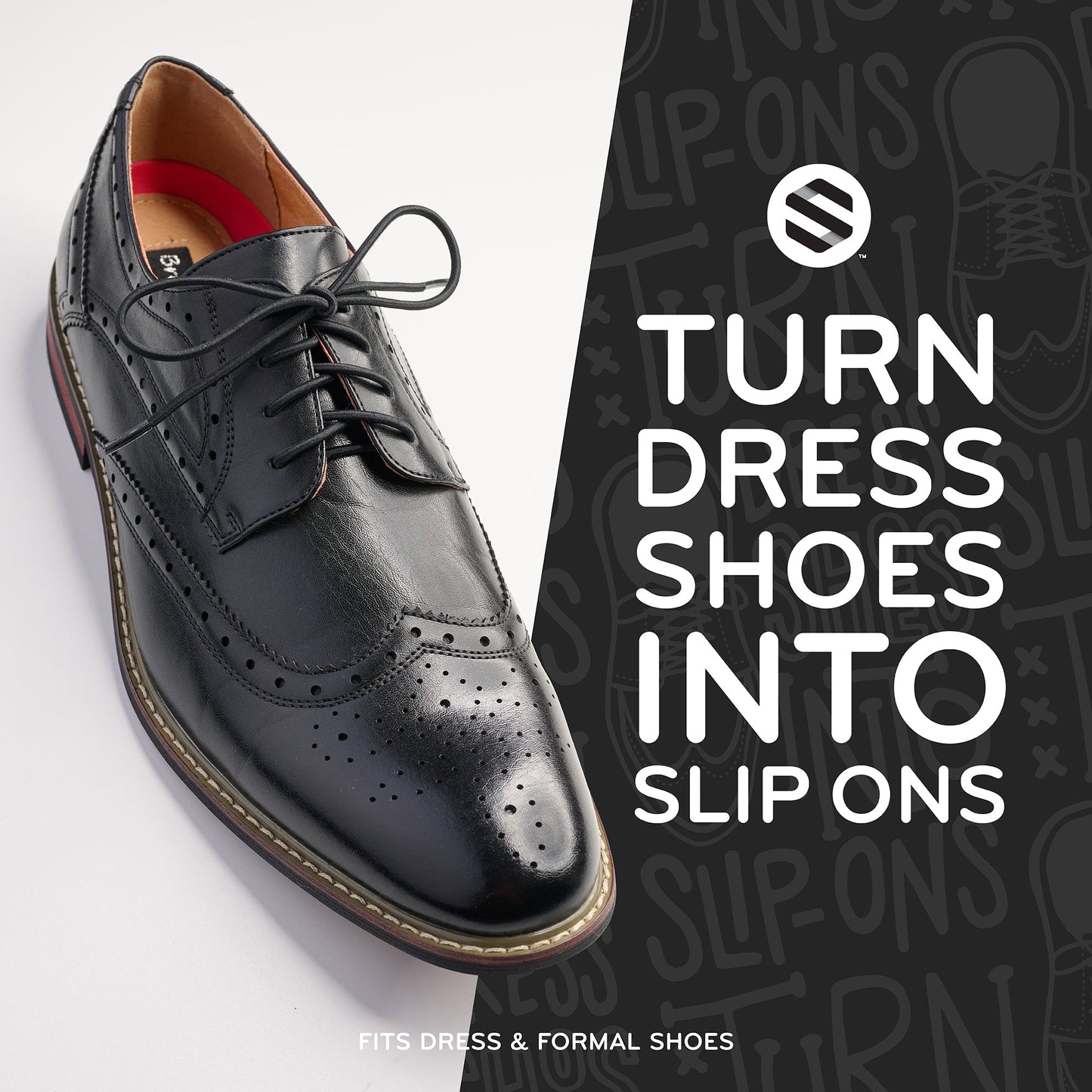 Black Dress No-Tie Elastic Shoelaces — view 5