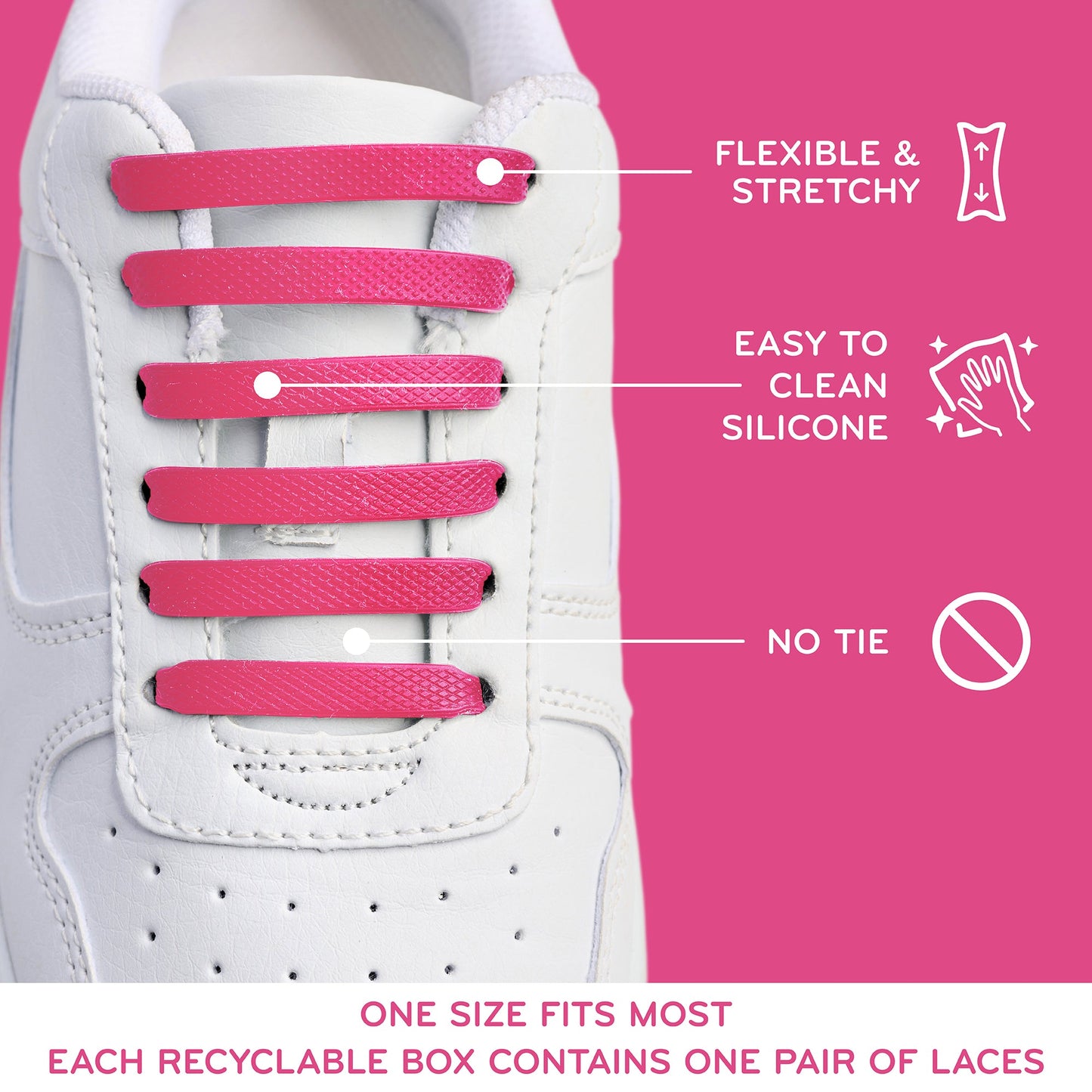 Black Tieless Silicone No-Tie Shoelaces — view 9
