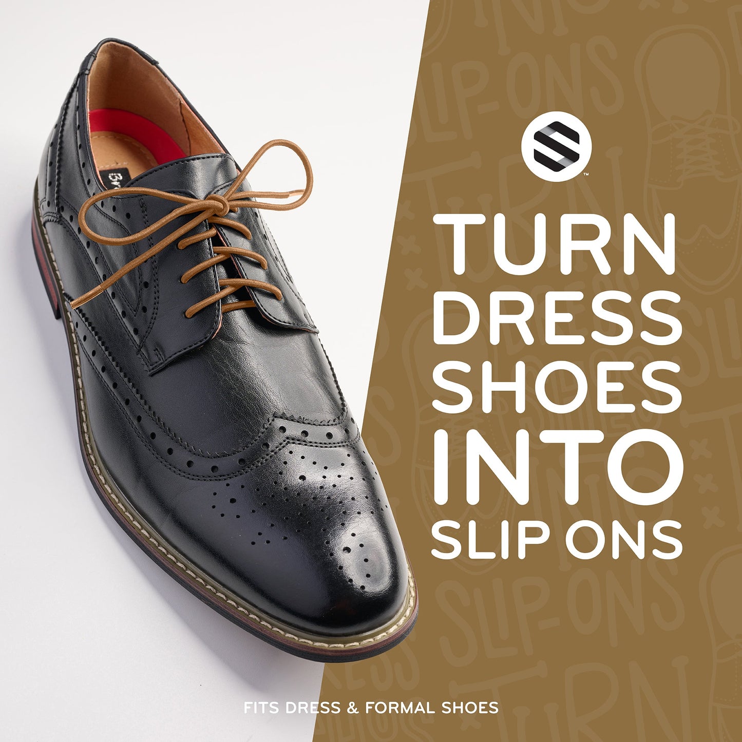 Light Brown Dress No-Tie Elastic Shoelaces — view 5