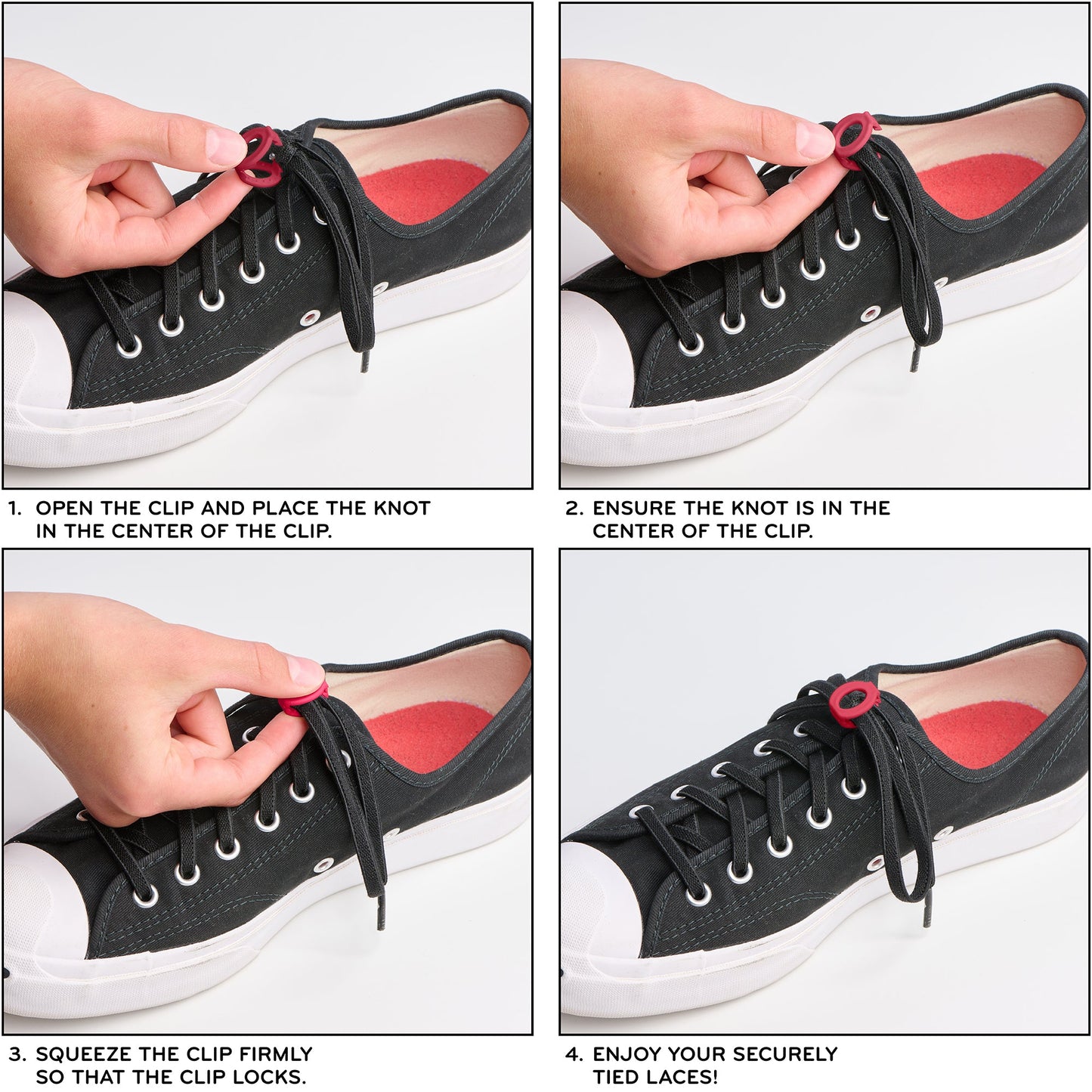 Black Knot Bow Clips Shoelace Accessory — view 7
