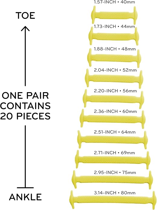 Yellow Tieless Silicone No-Tie Shoelaces — view 3