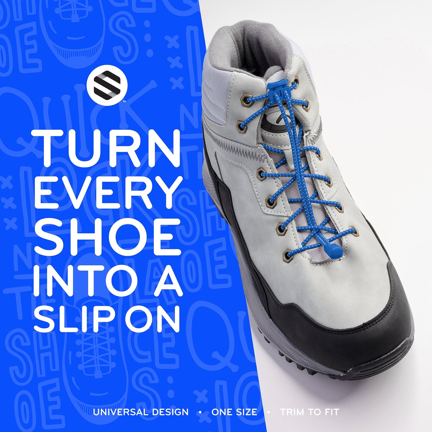 Blue Quick Lock No-Tie Elastic Shoelaces — view 6