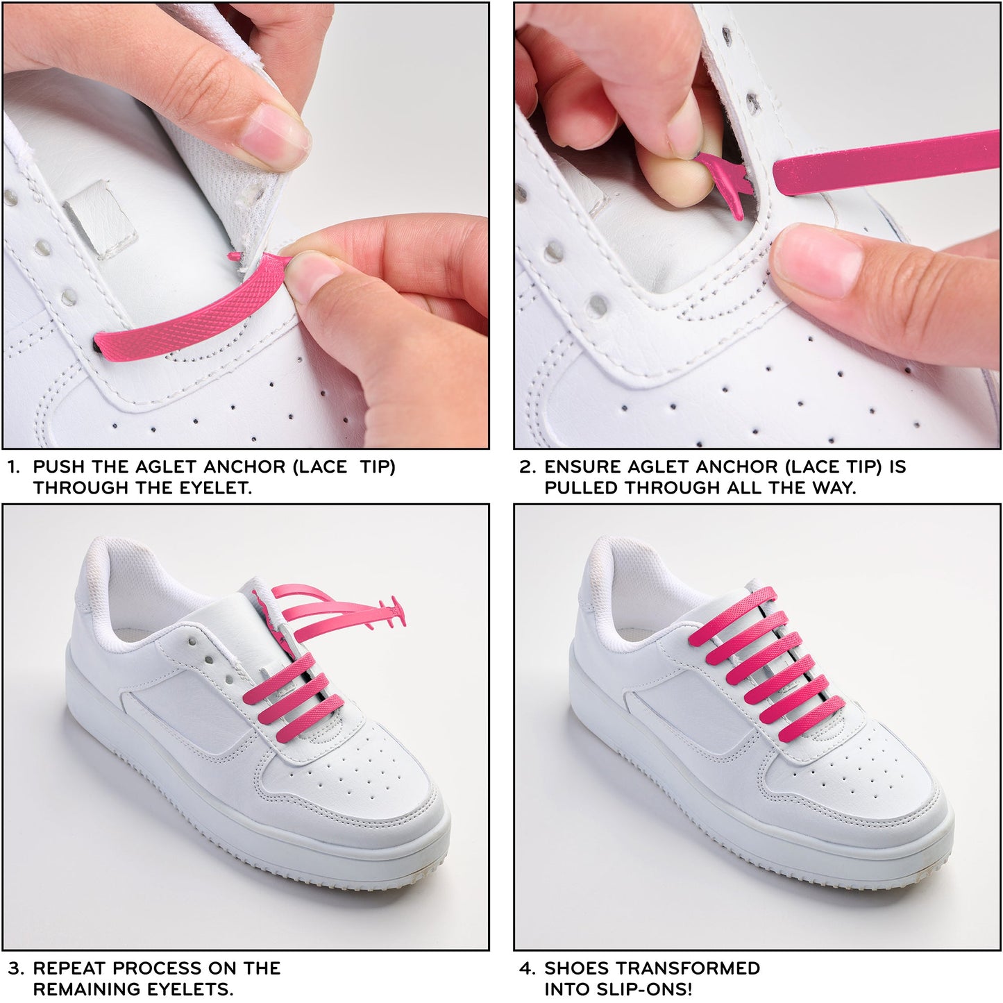 Black Tieless Silicone No-Tie Shoelaces — view 10