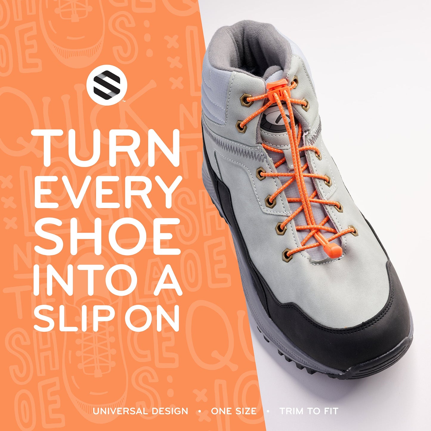 Orange Quick Lock No-Tie Elastic Shoelaces — view 6