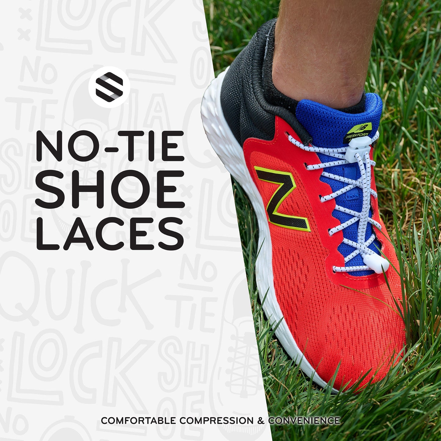 White Quick Lock No-Tie Elastic Shoelaces — view 7