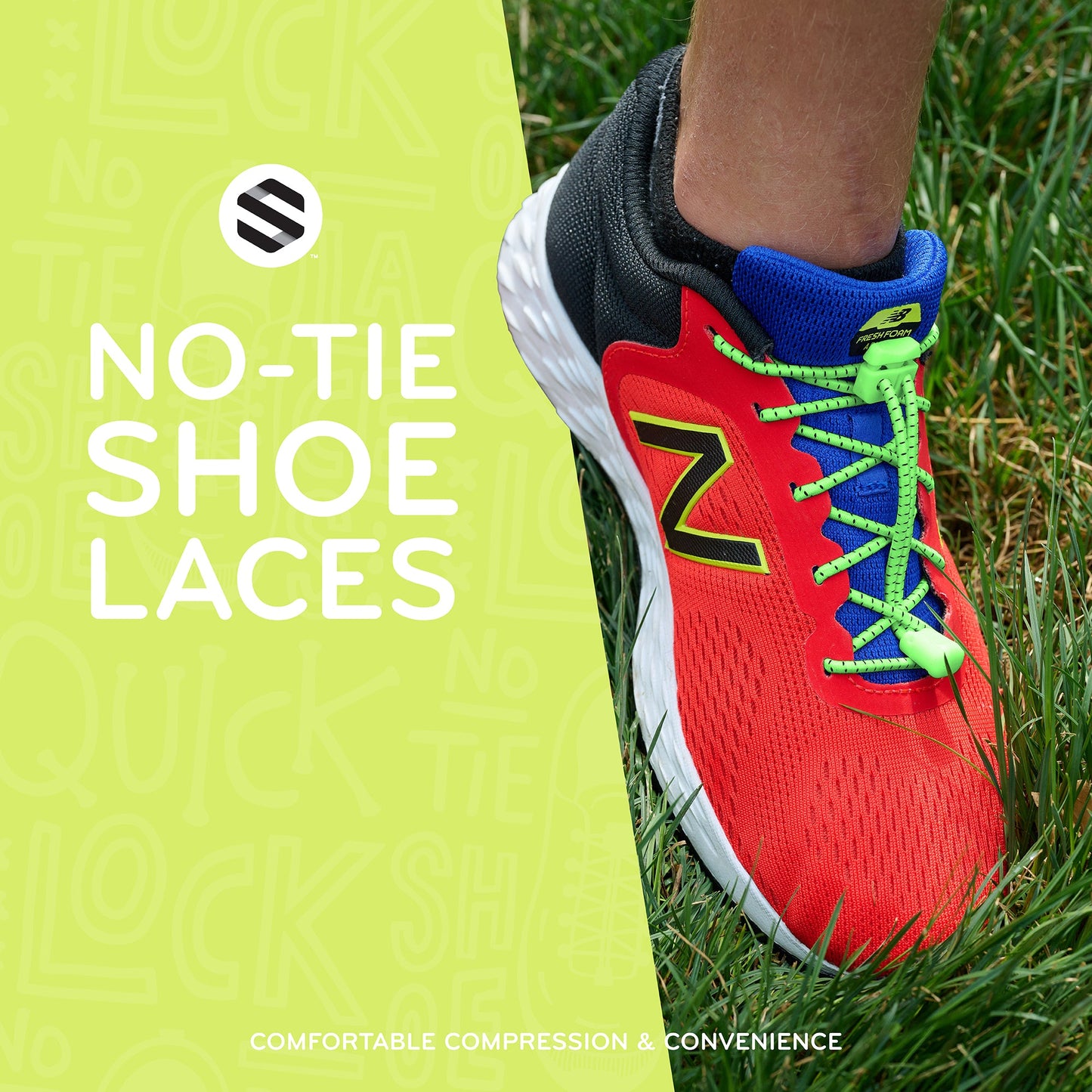 Green Quick Lock No-Tie Elastic Shoelaces — view 7