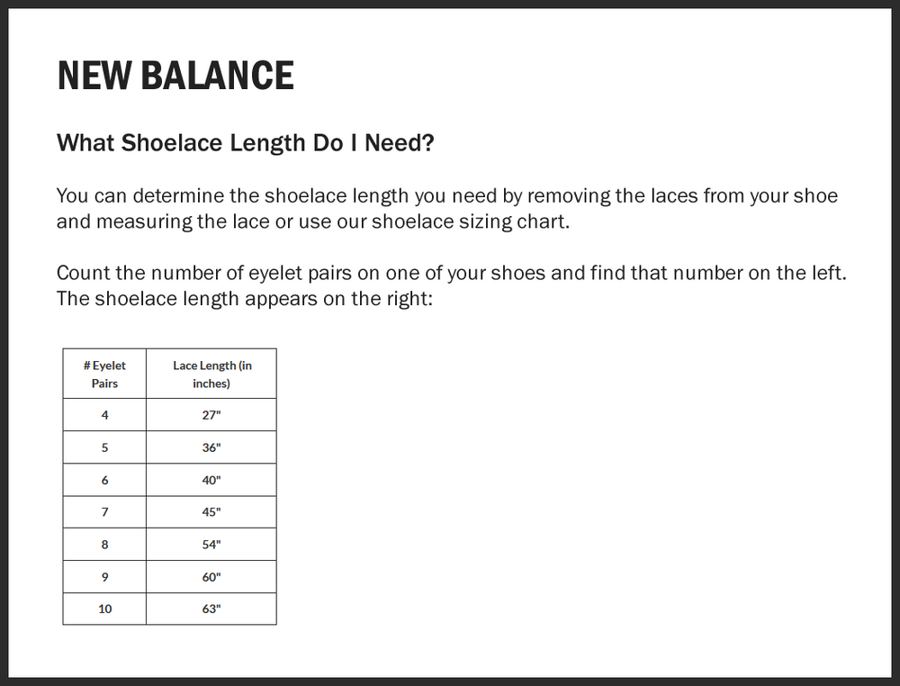 Shoelace length 2025 4 holes