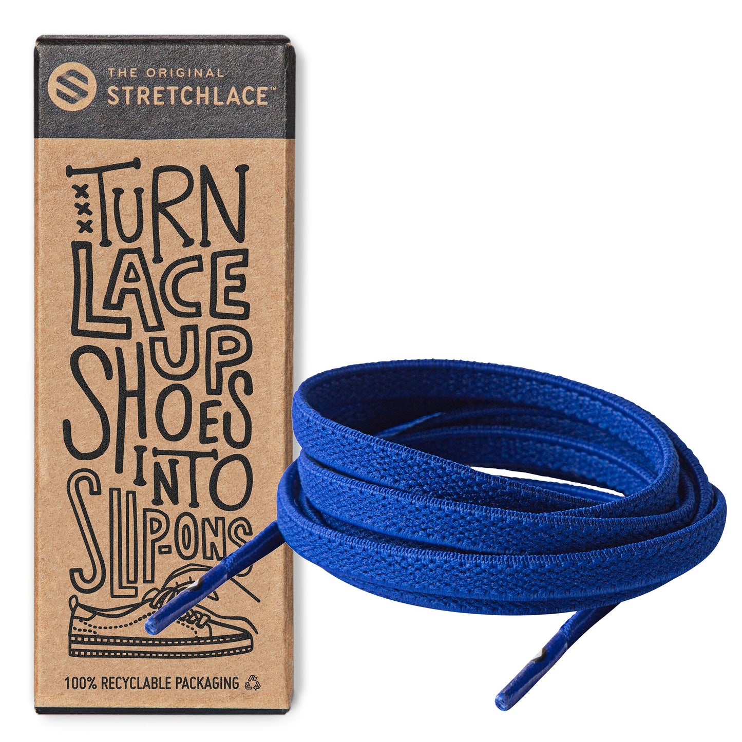 Royal Blue Flat No-Tie Elastic Shoelaces