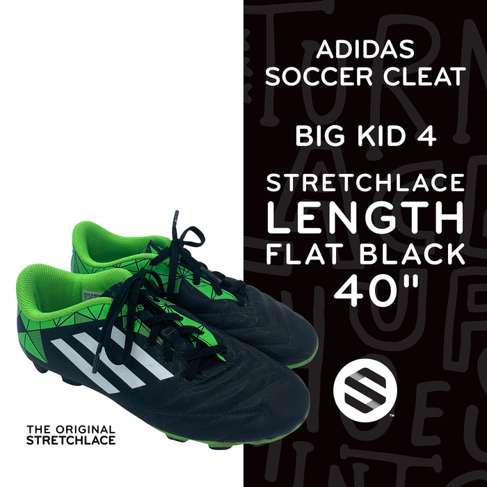Adidas Soccer Cleat with 40 inch 4mm flat Stretchlace elastic shoelaces