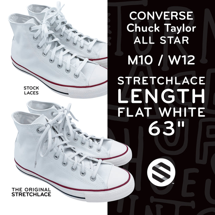 Converse Chuck Taylor All Star High Top with 63 inch 4mm flat Stretchlace elastic shoelaces