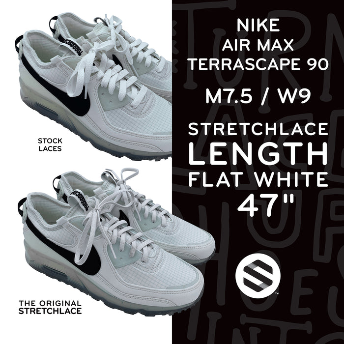 Nike Air Max Terrascape 90 with 47 inch 4mm flat Stretchlace elastic shoelaces