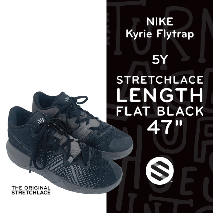 Nike Kyrie Flytrap (Big Kid) with 47 inch 4mm flat Stretchlace elastic shoelaces