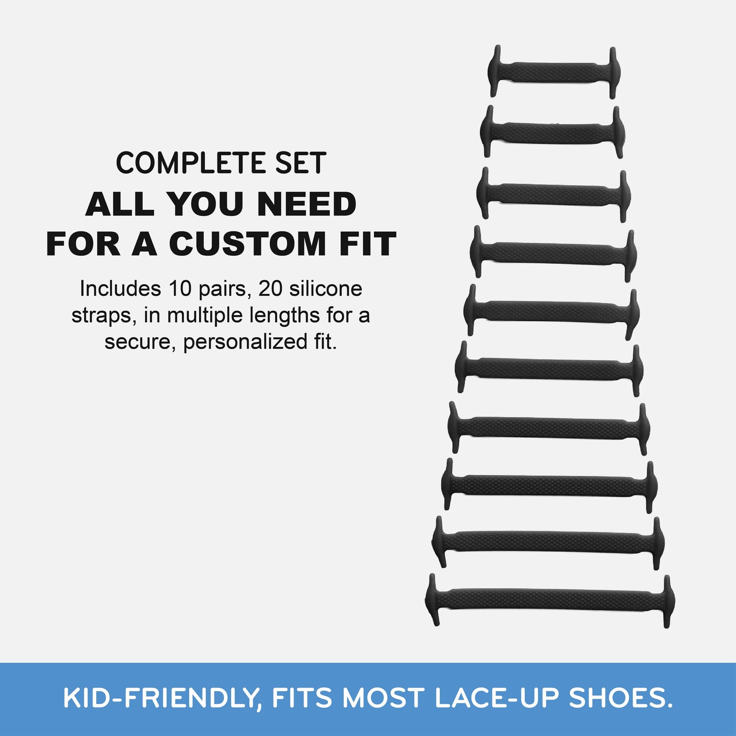 Tieless Silicone Elastic Shoelaces | 20 Straps