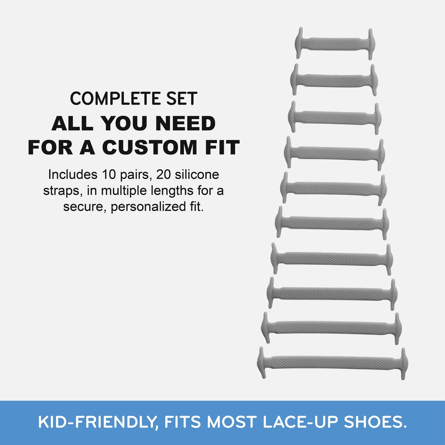 Tieless Silicone Elastic Shoelaces | 20 Straps