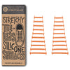 Orange Stretchy Tieless Silicone Elastic Shoelaces | 20 Straps