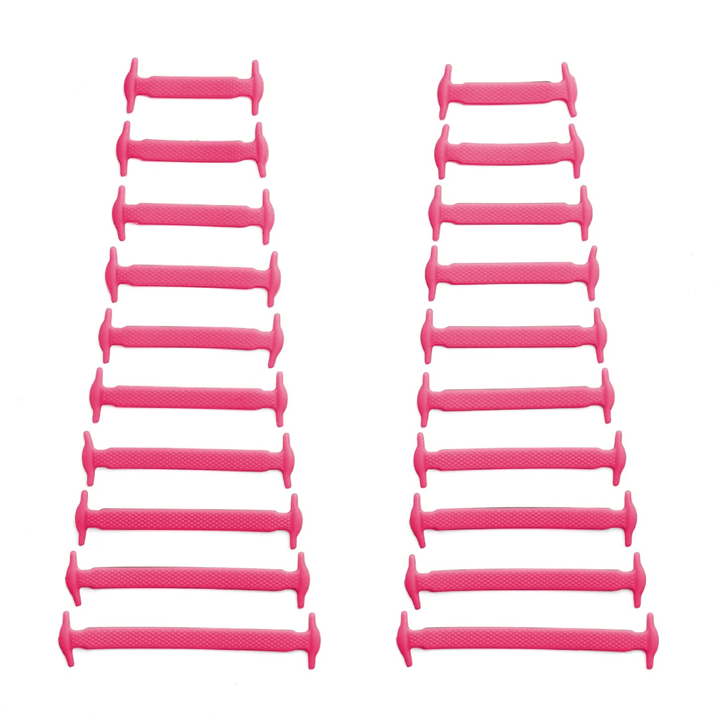 Pink Stretchy Tieless Silicone Elastic Shoelaces | 20 Straps