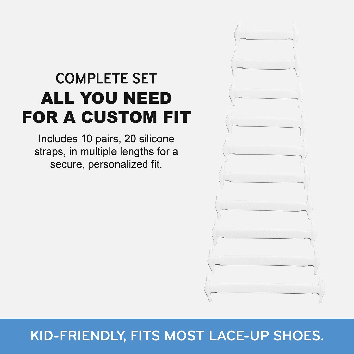 Tieless Silicone Elastic Shoelaces | 20 Straps