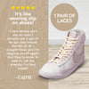 Ivory Flat No-Tie Elastic Shoelaces — view 4