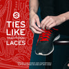 Red Orange Flat No-Tie Elastic Shoelaces — view 3